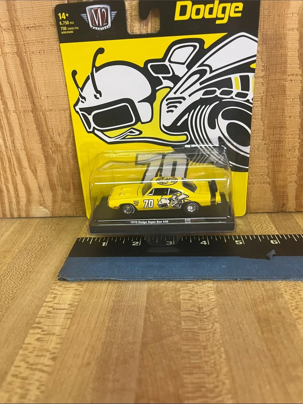 Dodge 1970 Super Bee 440 Yellow Die-Cast Car by M2 Machines